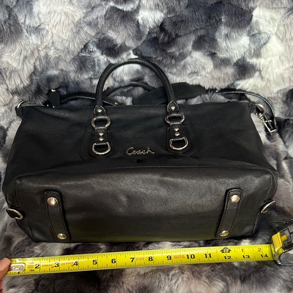 COACH F15445 Ashley Satchel Handbag Leather Black Vintage Logo - Picture 12 of 13